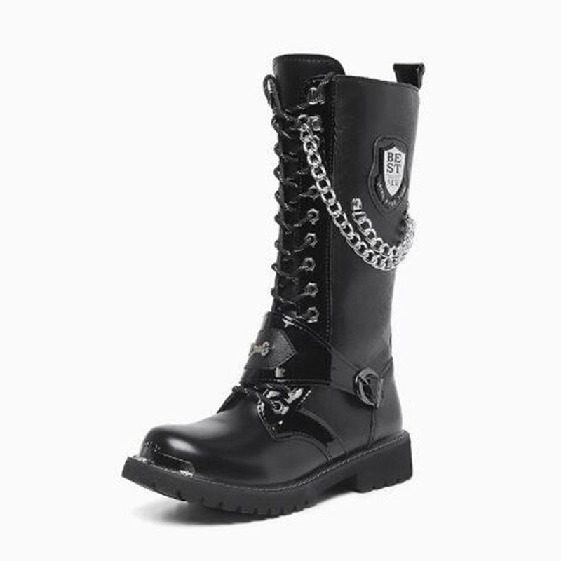 Luxury Men Motorcycle Boots Mi - đánh giá và giá Steel Chain