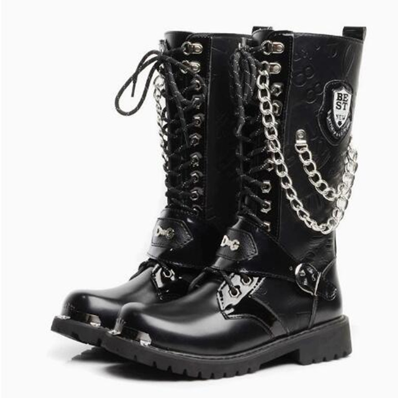 Men Fashion Motorcycle Boots M - đánh giá và giá Steel Chain